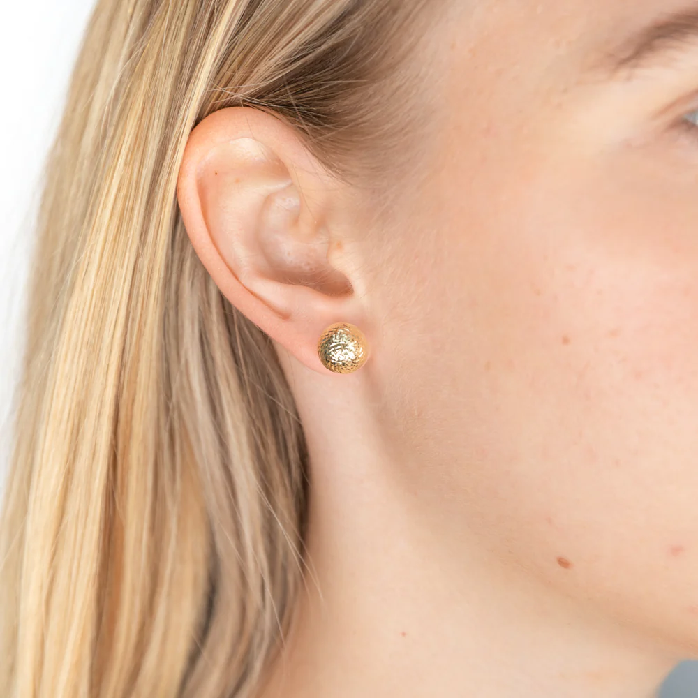9ct Yellow Gold Diamond-Cut 10mm Ball Studs 9y - Image 2