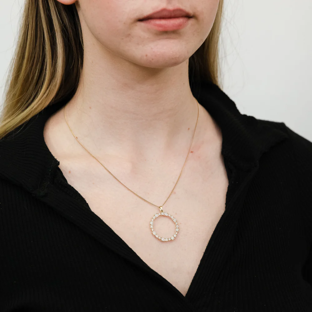 9ct Yellow Gold Diamond Cut Circle Of Life Pendant - Image 2