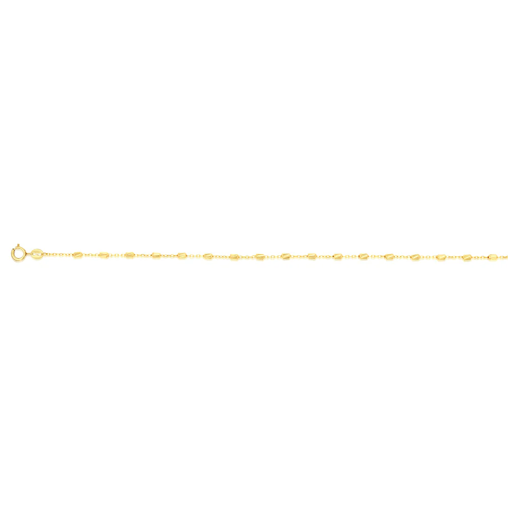 9ct Yellow Gold Diamond Cut Fancy 27cm Anklet - Image 2