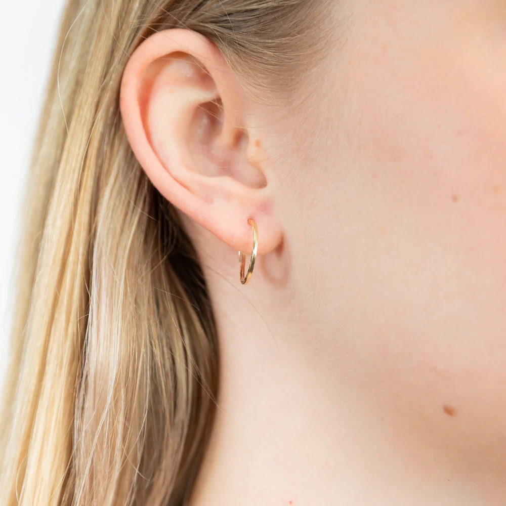 9ct Yellow Gold Diamond cut Sleepers Earrings in 15mm - Image 2