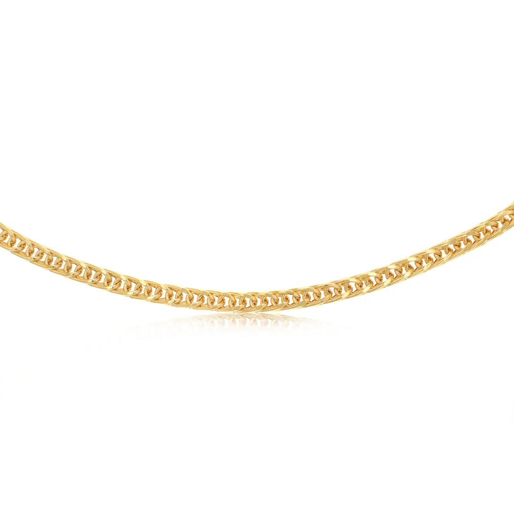 9ct Yellow Gold Diamond Cut Wheat Hollow 50cm Chain - Image 2