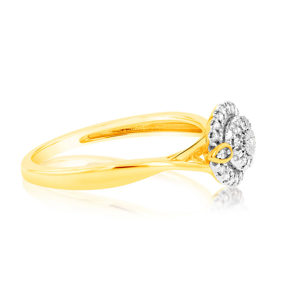 9ct Yellow Gold Diamond Dress Ring - Image 2