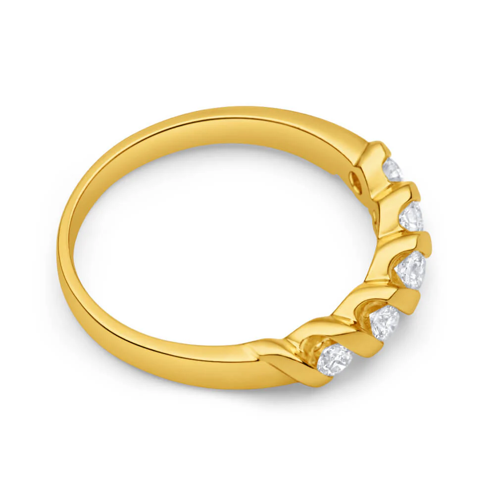 9ct Yellow Gold Diamond Promise Ring - Image 2