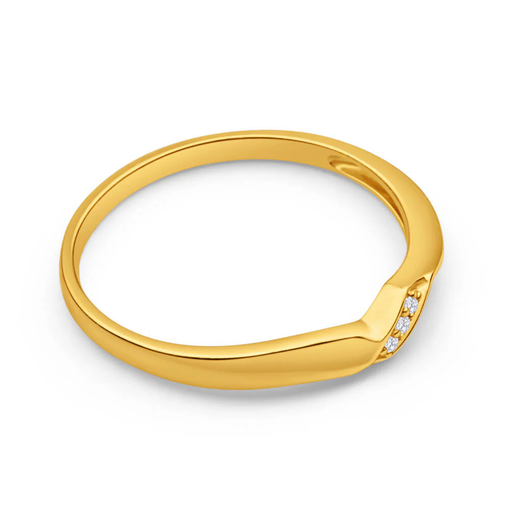 9ct Yellow Gold Diamond Ring - Image 2