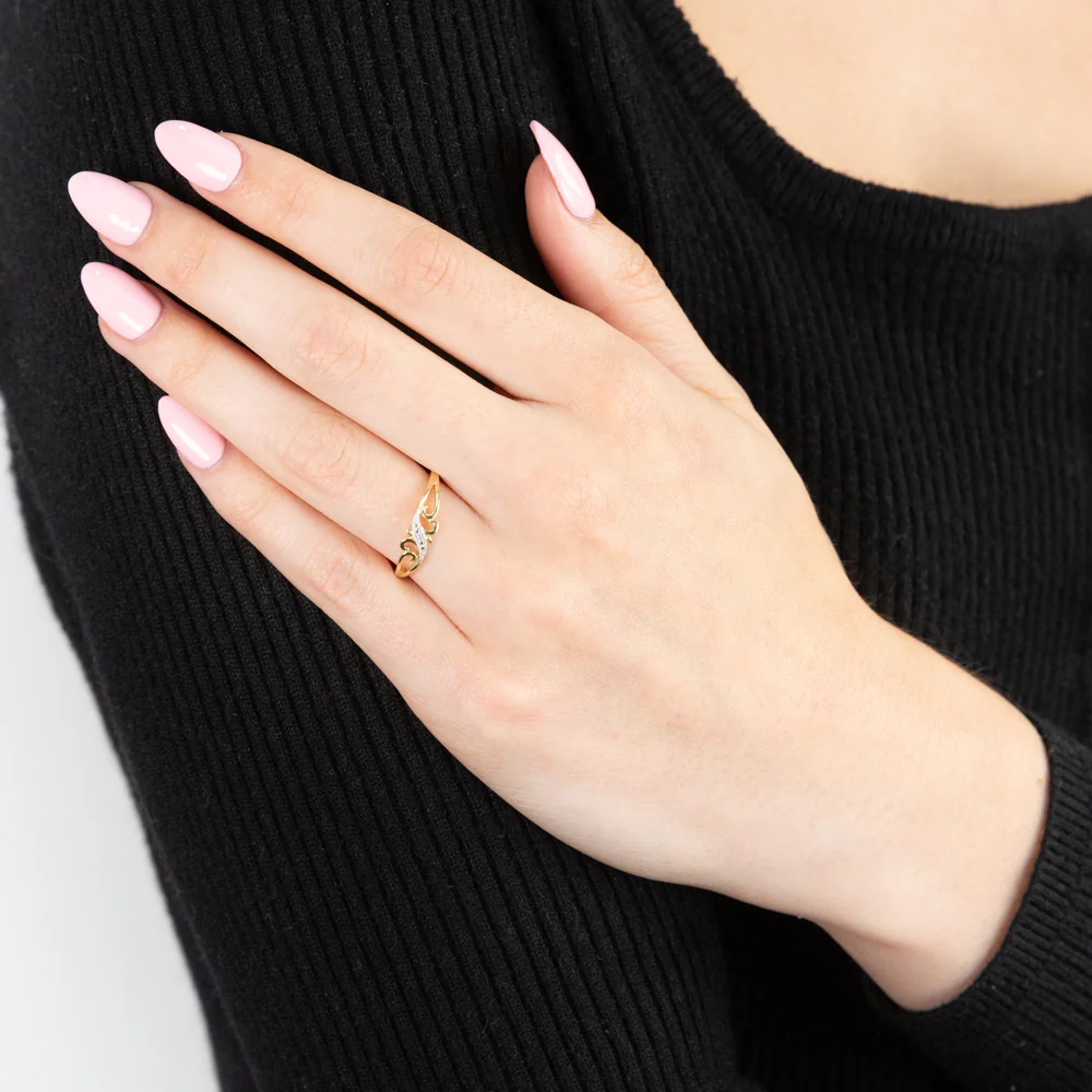 9ct Yellow Gold Diamond Ring - Image 3