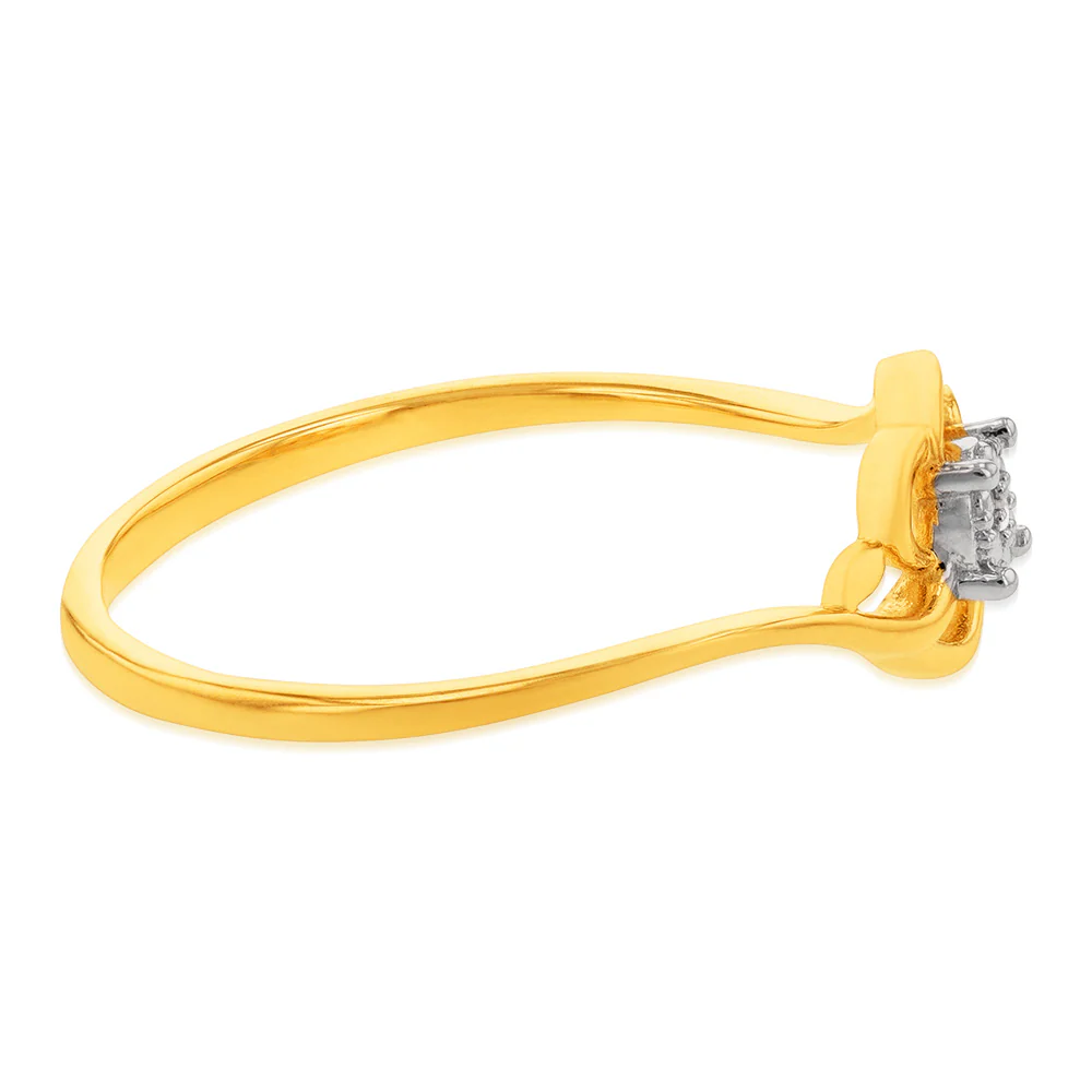 9ct Yellow Gold Diamond Ring - Image 2