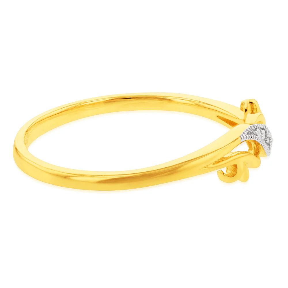 9ct Yellow Gold Diamond Ring - Image 2