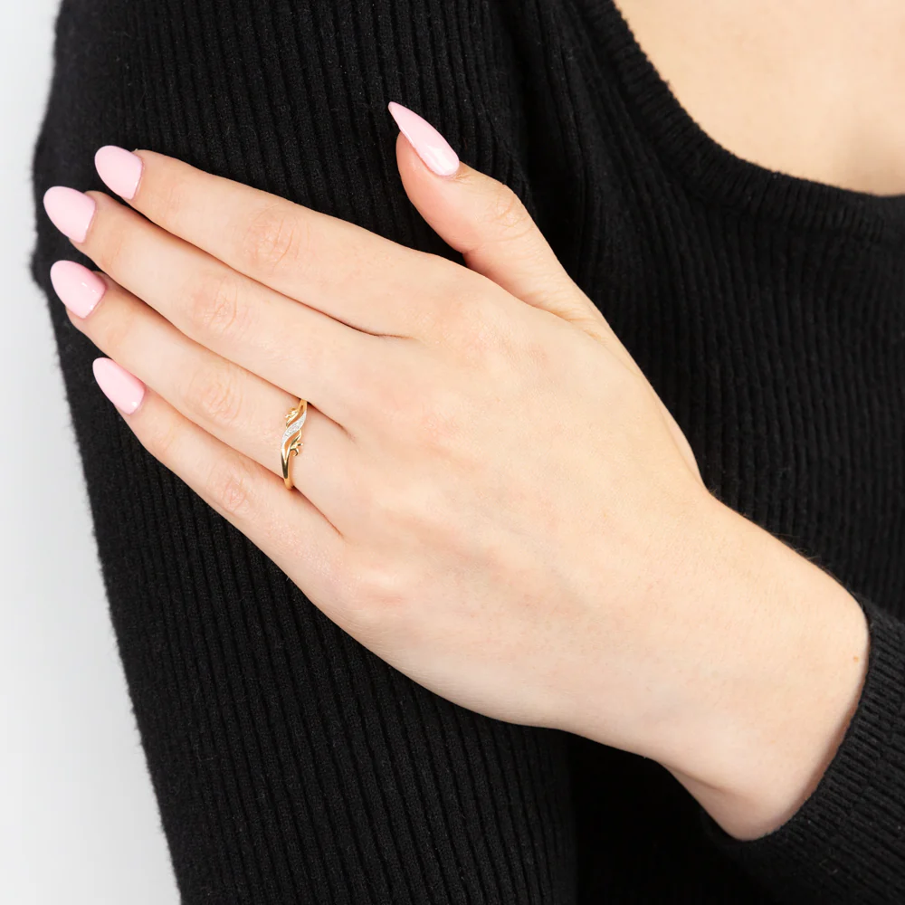 9ct Yellow Gold Diamond Ring - Image 3