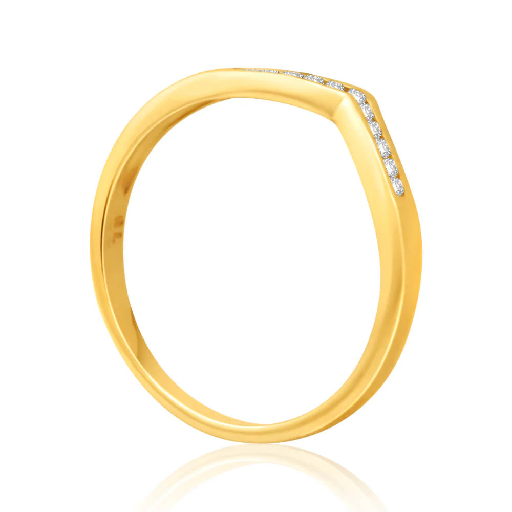 9ct Yellow Gold Diamond Ring Set with 11 Brilliant Diamonds - Image 2
