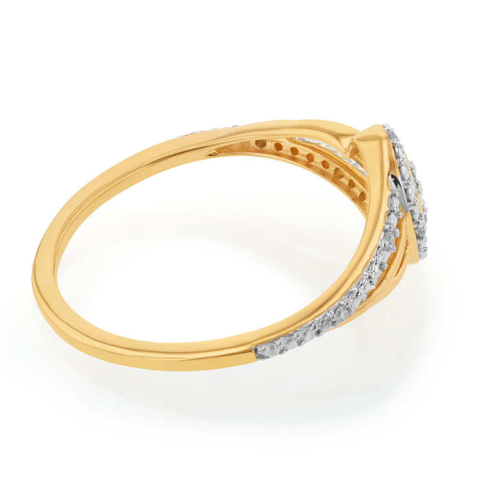 9ct Yellow Gold Diamond Ring Set with 14 Stunning Brilliant Diamonds - Image 4