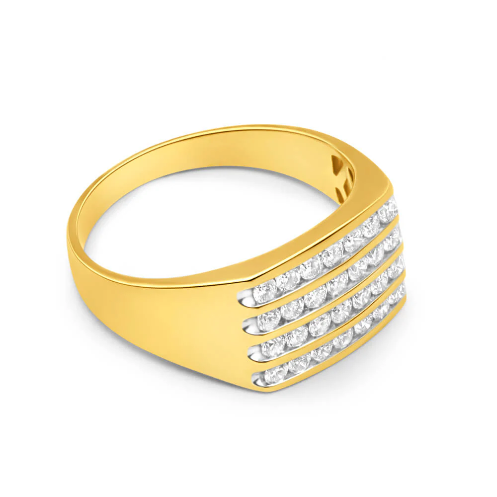 9ct Yellow Gold Diamond Ring Set With 28 Brilliant Cut Diamonds - Image 2