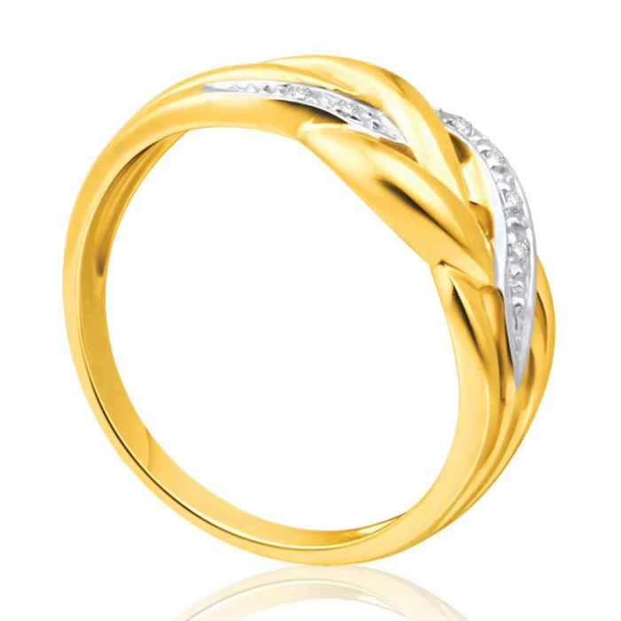 9ct Yellow Gold Diamond Ring  Set with 5 Brilliant Diamonds - Image 2