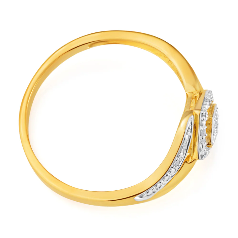 9ct Yellow Gold Diamond Ring with 20 Brilliant Cut Diamonds - Image 2
