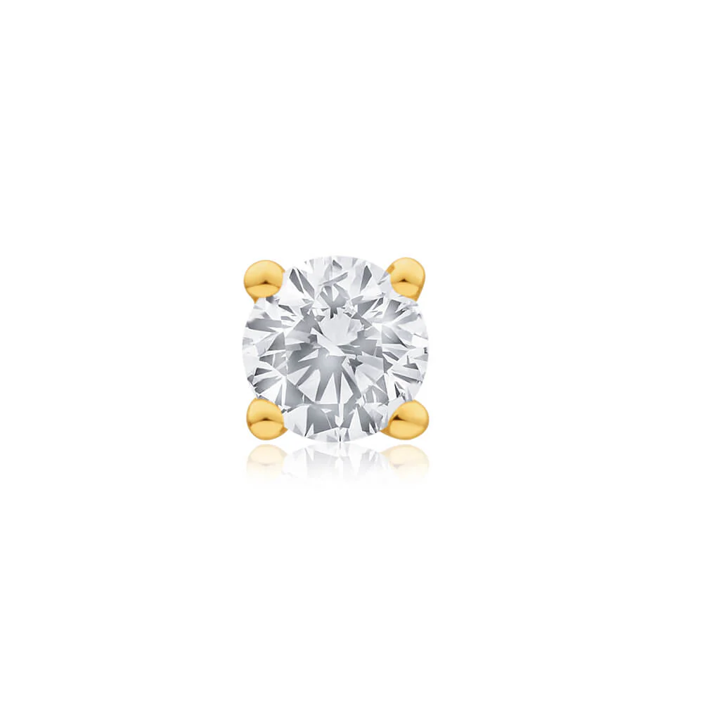 9ct Yellow Gold Diamond Single Stud Earring - Image 2