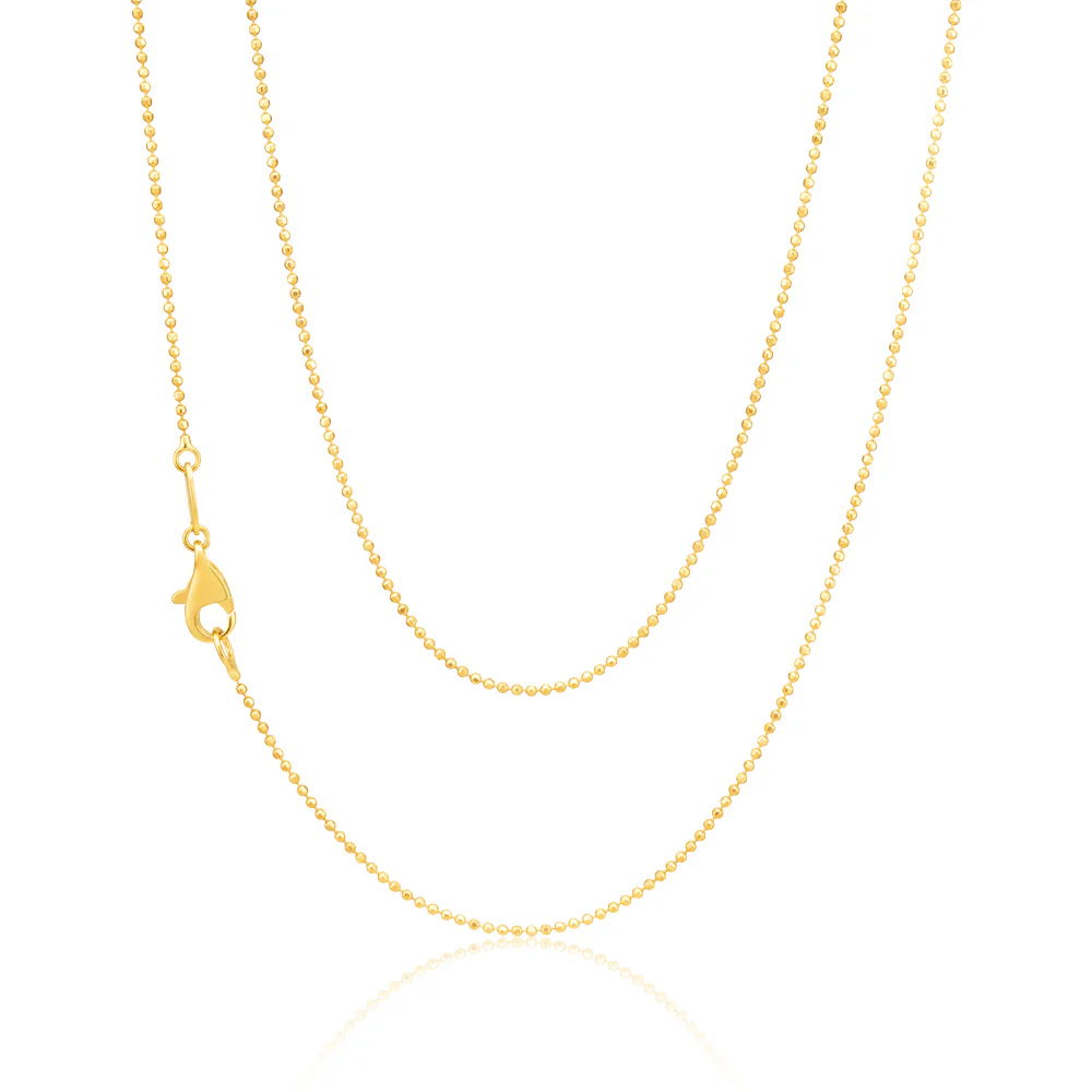 9ct Yellow Gold Dicut Balls 45cm Chain - Image 2