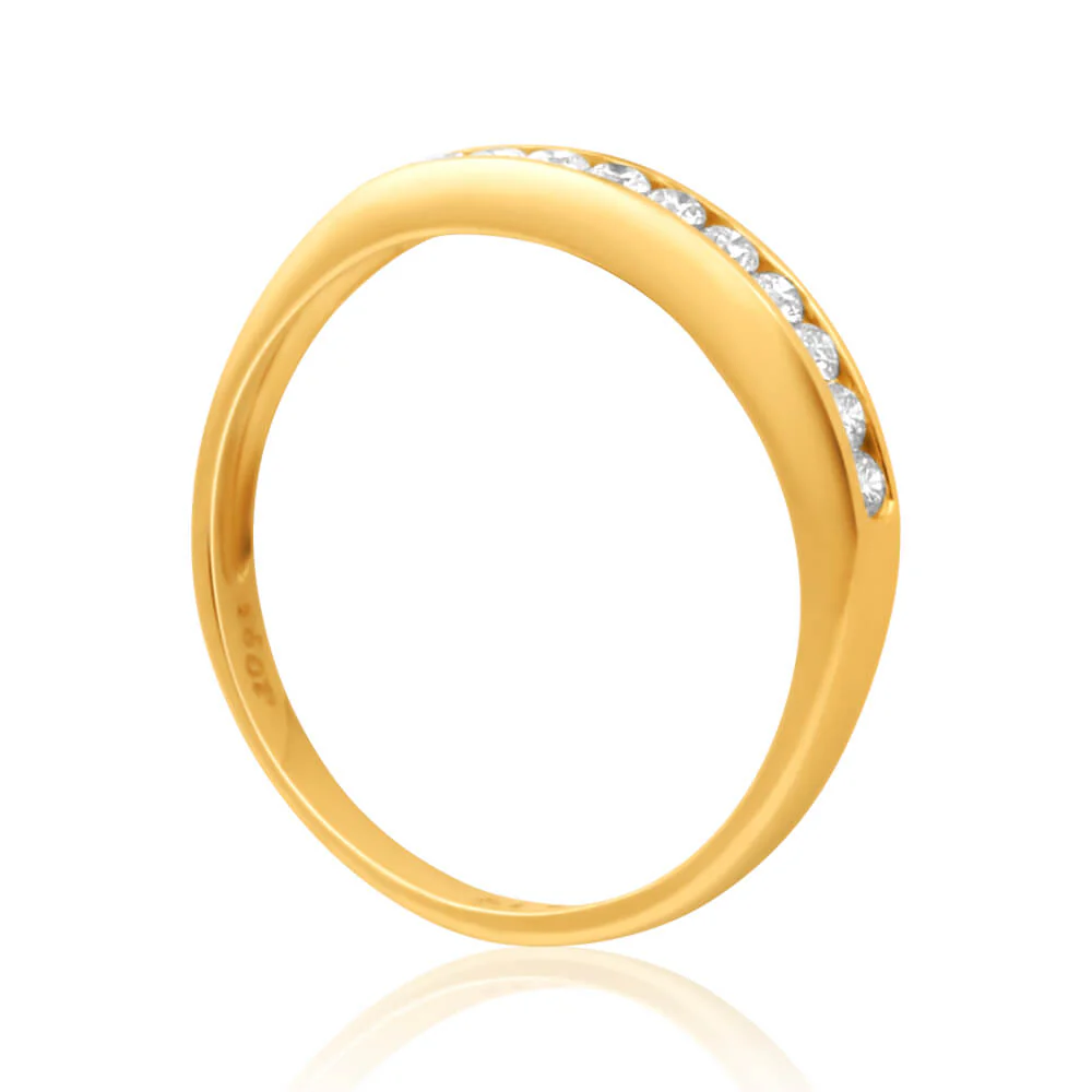 9ct Yellow Gold Divine Diamond Ring - Image 2