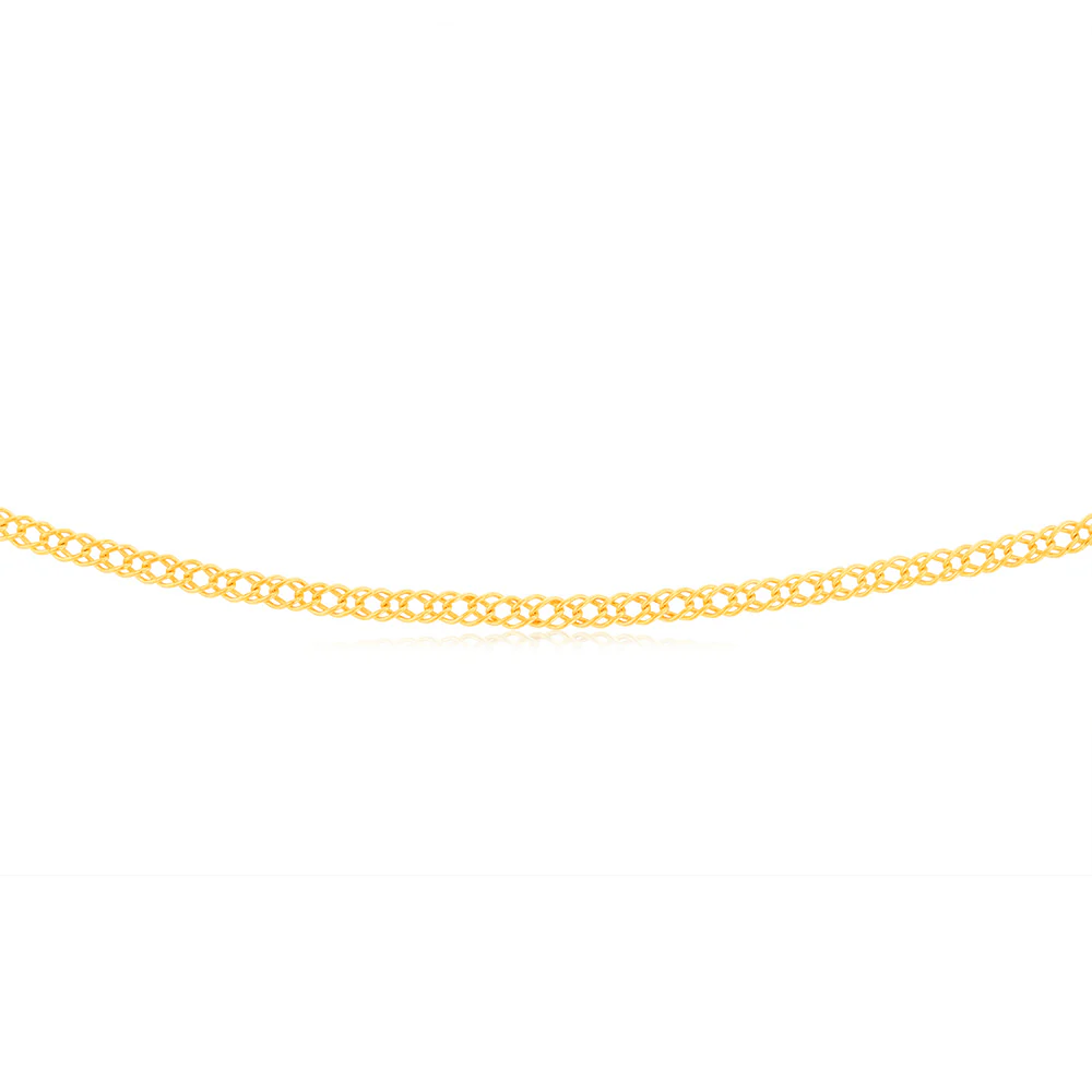 9ct Yellow Gold  Double Curb Fancy 50cm Chain - Image 2
