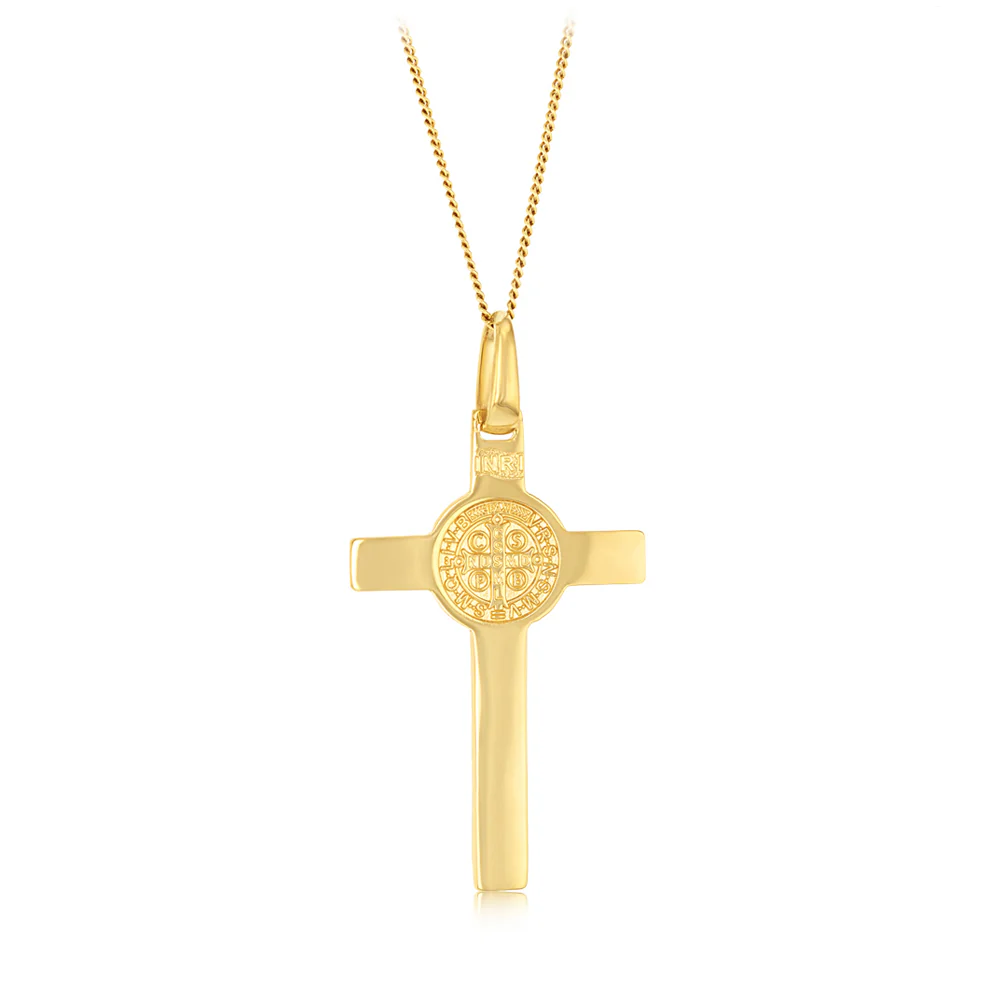 9ct Yellow Gold Double Sided Crucifix Pendant - Image 2