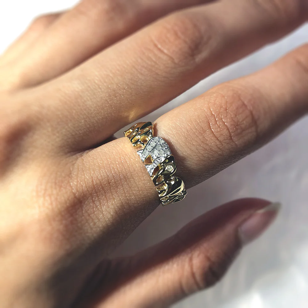 9ct Yellow Gold Elephant Diamond Ring - Elephants Symbolise Good Luck - Image 3