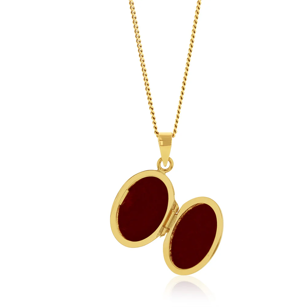 9ct Yellow Gold Engraved 13 X10mm Oval Locket - Image 2
