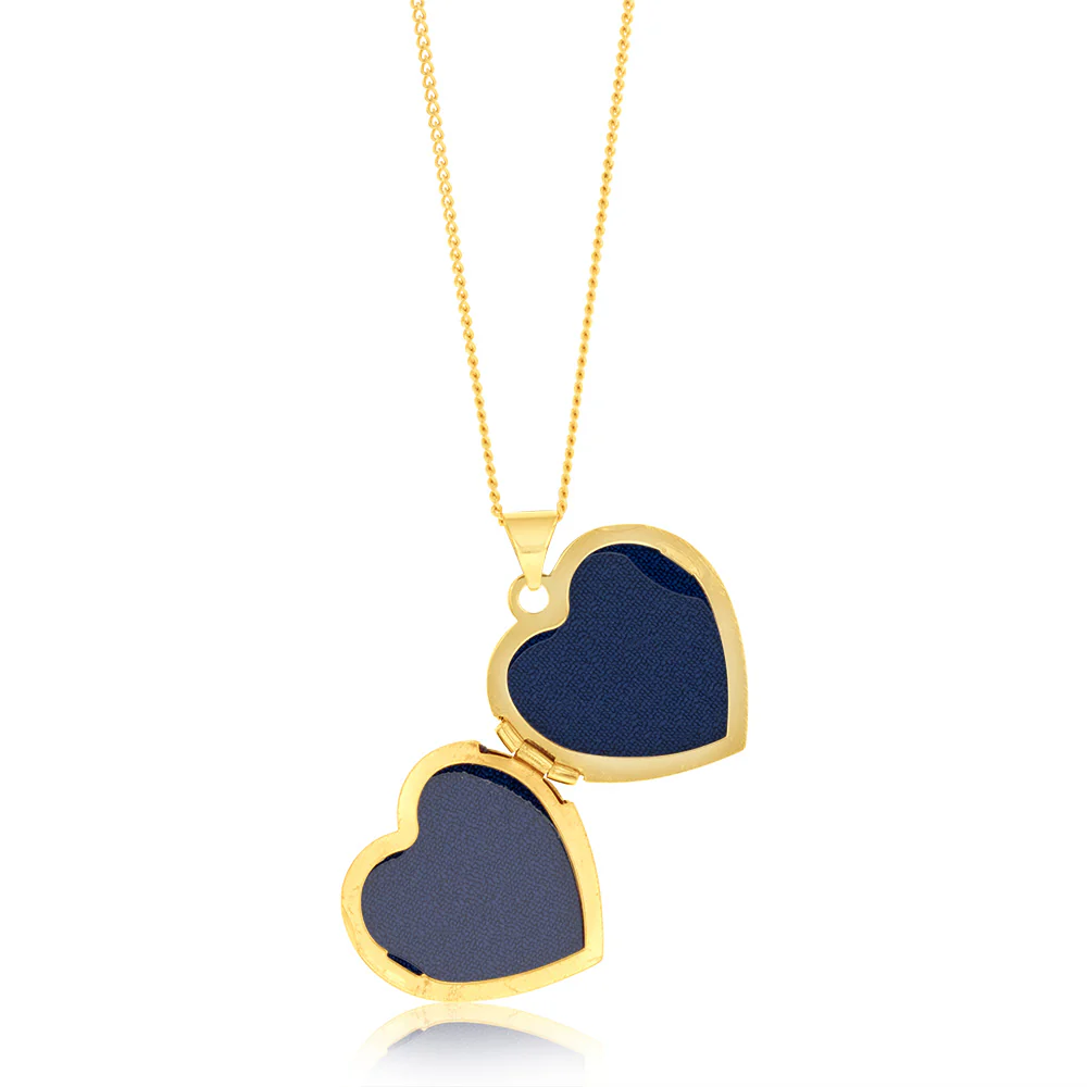 9ct Yellow Gold Engraved Heart Locket - Image 2