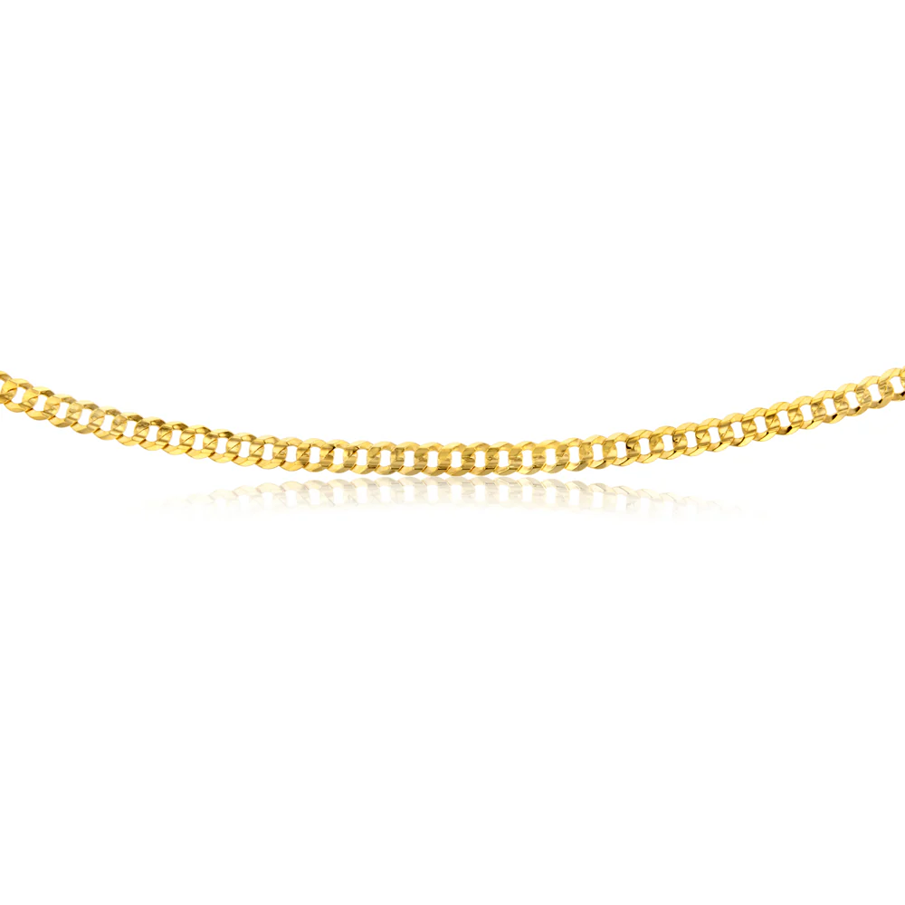 9ct Yellow Gold Extra Flat Curb 160 Gauge 60cm Chain - Image 2