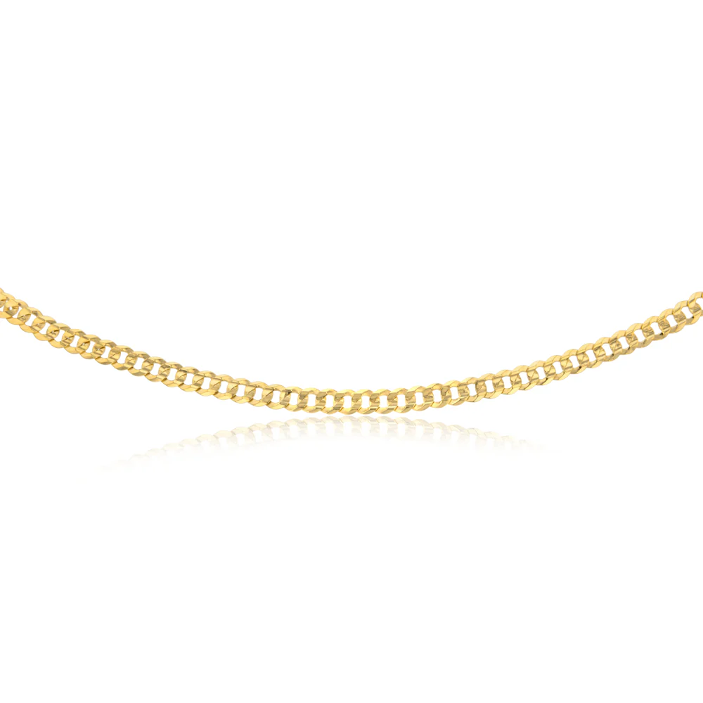 9ct Yellow Gold Extra Flat Curb 160 Gauge 60cm Chain - Image 3