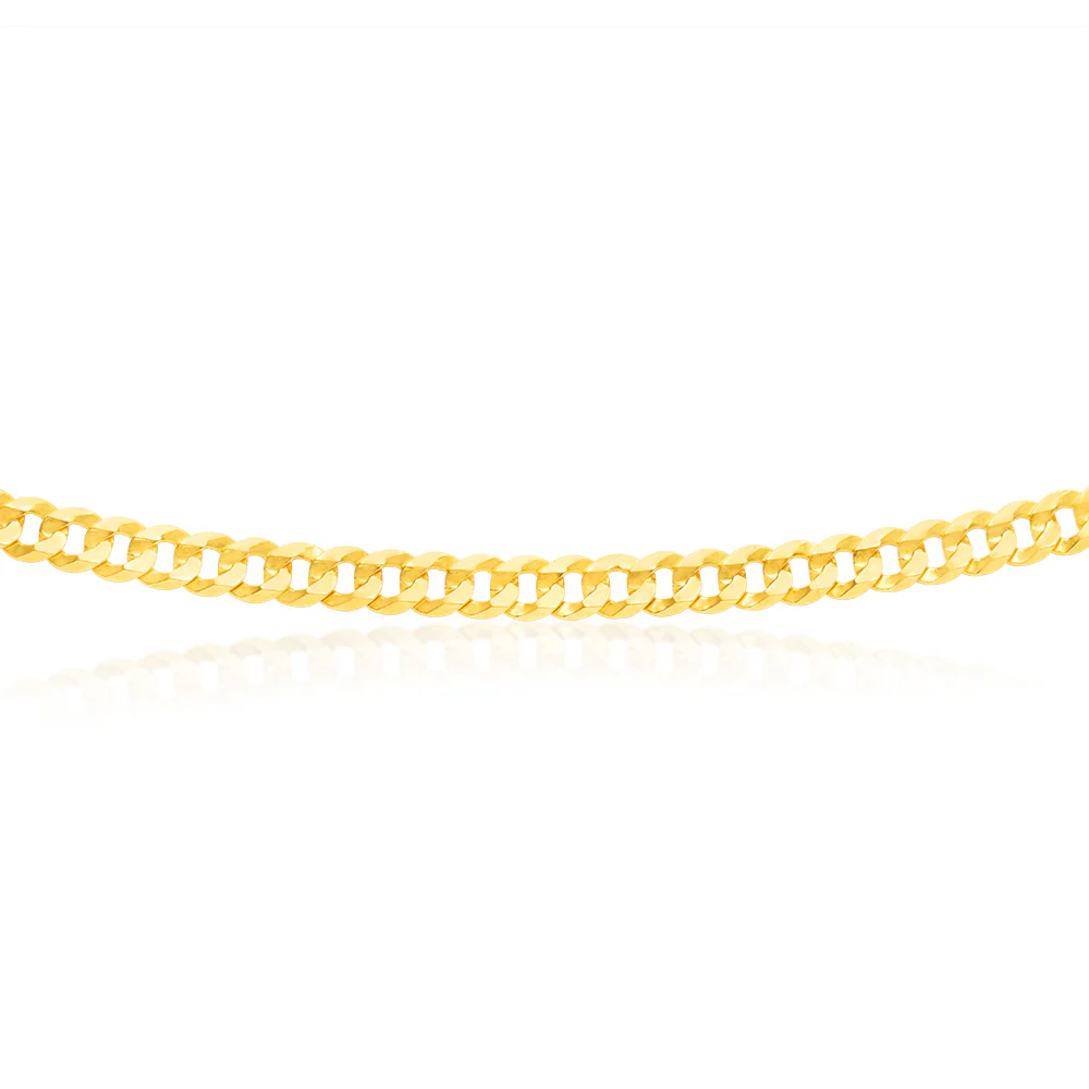 9ct Yellow Gold Extra Flat Curb 55cm Chain - Image 2