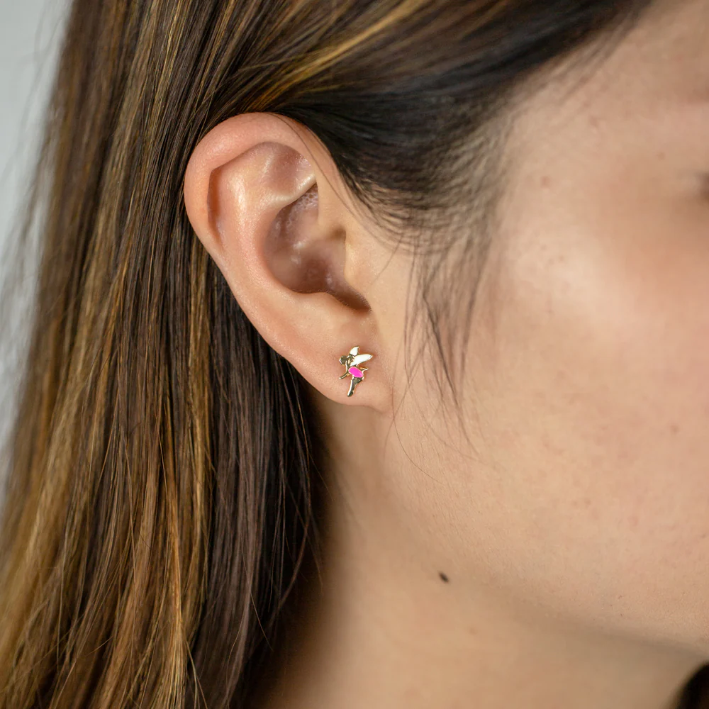 9ct Yellow Gold Fairy Earrings - Image 2