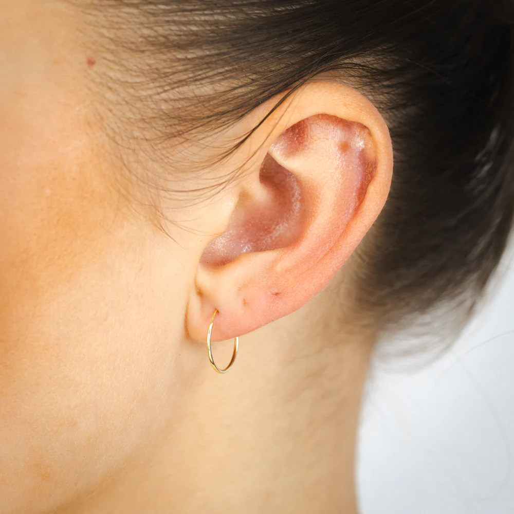 9ct Yellow Gold Fancy 14mm Sleeper Earrings - Image 2