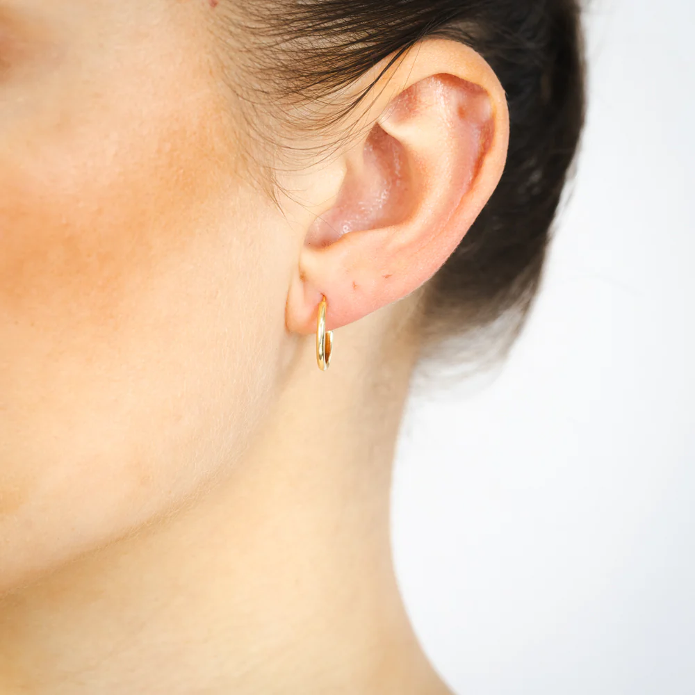 9ct Yellow Gold Fancy 14mm Sleeper Earrings - Image 2