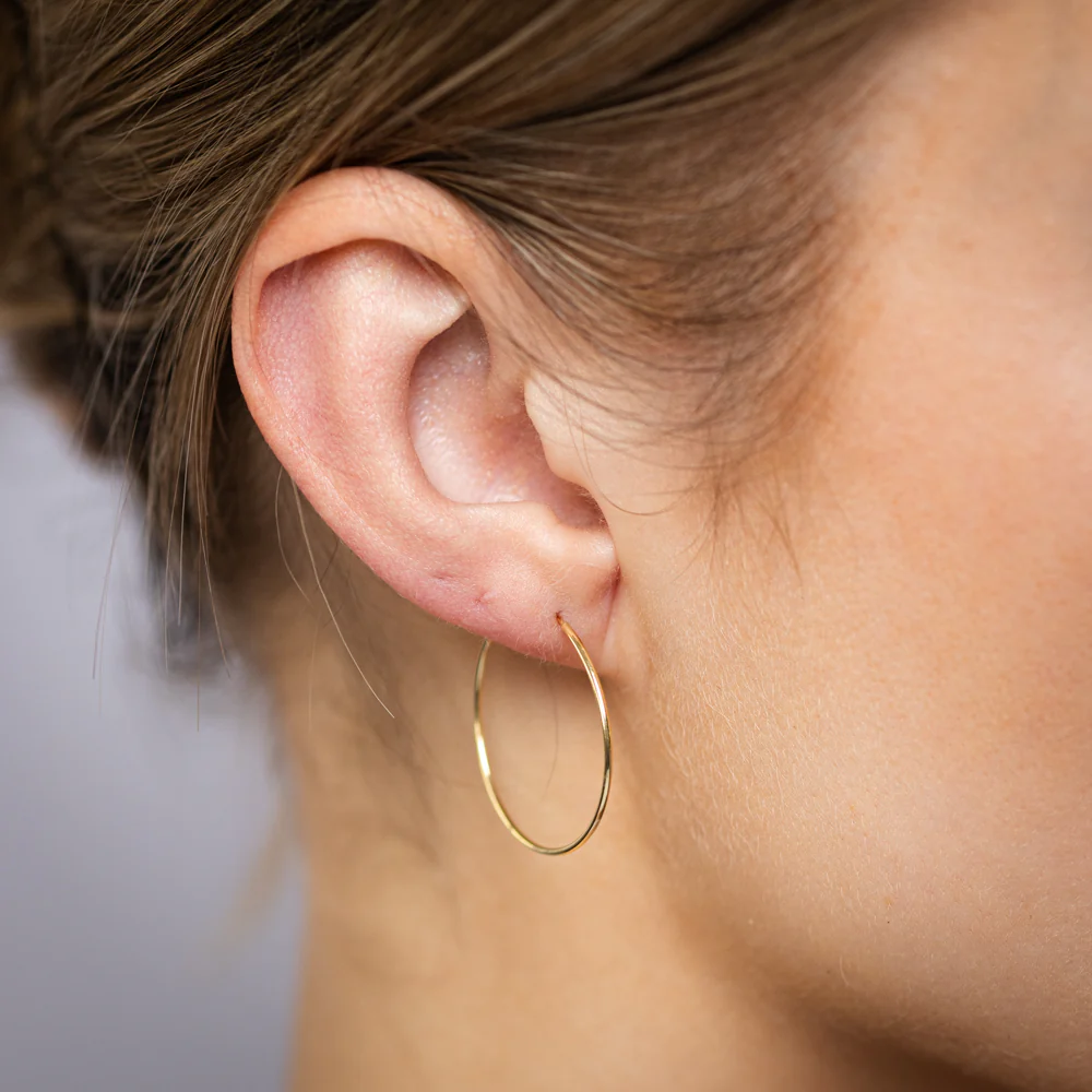 9ct Yellow Gold Fancy 25mm Sleeper Earrings - Image 2