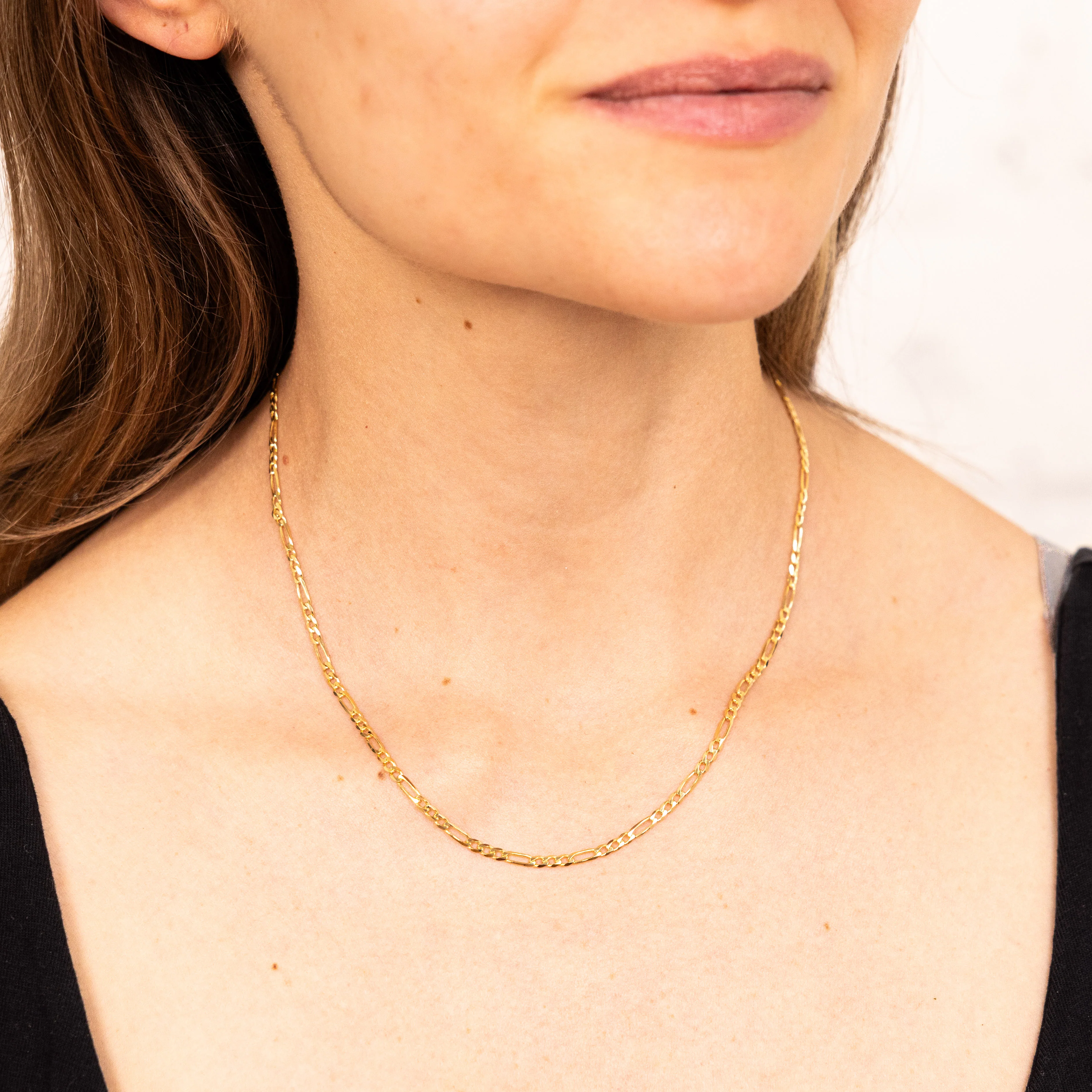 9ct Yellow Gold Fancy 70 Gauge 45cm Figaro 1:3 Chain - Image 3