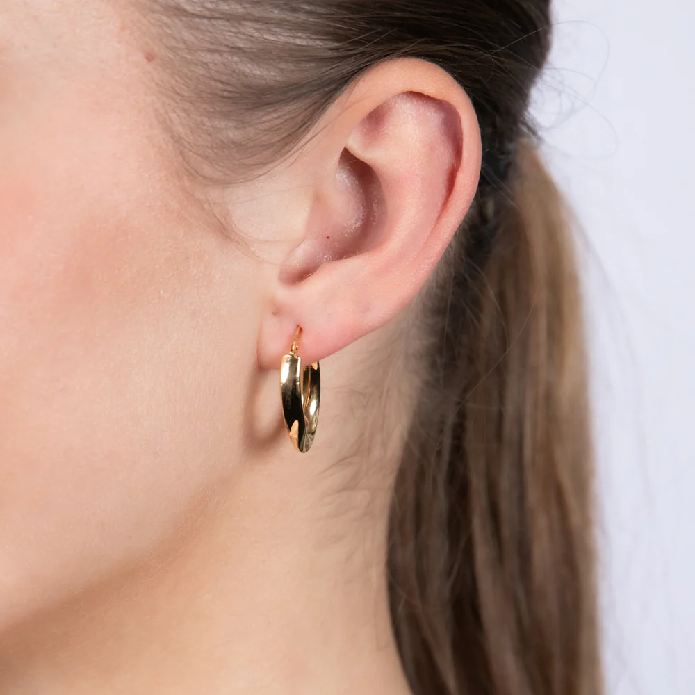 9ct Yellow Gold Fancy Abstract Hoop Earrings - Image 3