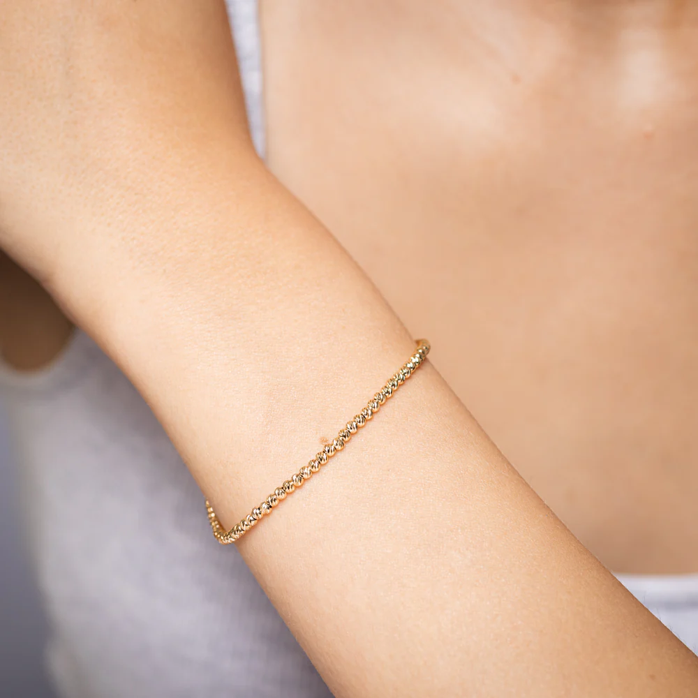 9ct Yellow Gold Fancy Beads Bracelet - Image 4