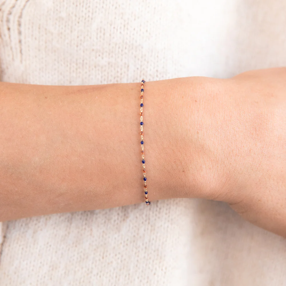 9ct Yellow Gold Fancy Blue And Red Beads 19cm Bracelet - Image 3