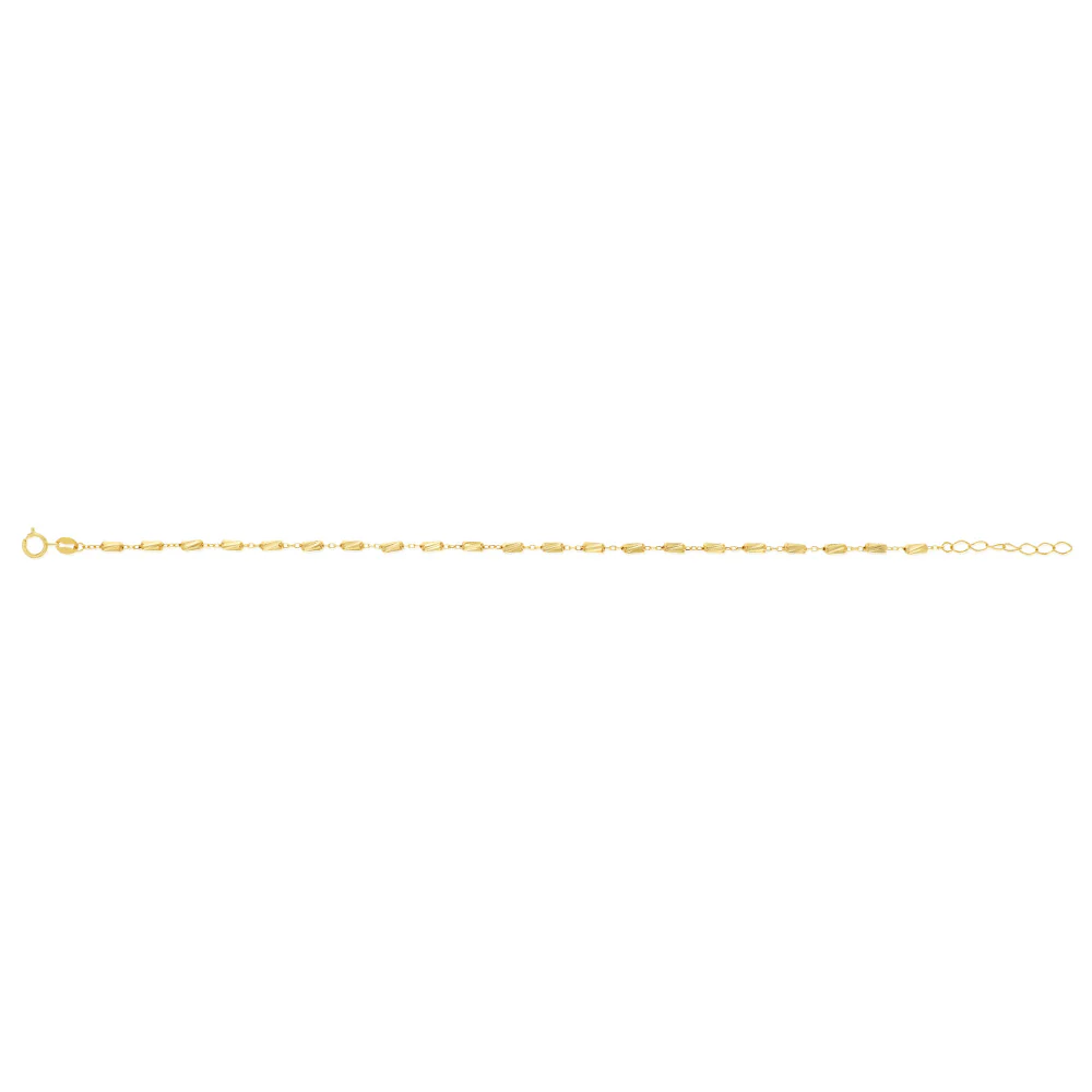 9ct Yellow Gold Fancy Diamond Cut 19cm Bracelet - Image 2