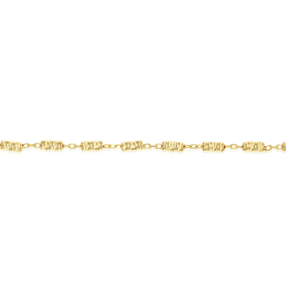 9ct Yellow Gold Fancy Diamond Cut 19cm Bracelet - Image 3