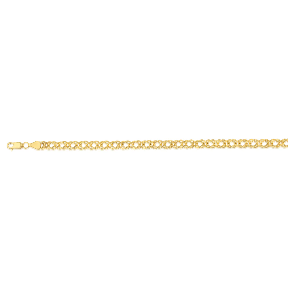 9ct Yellow Gold Fancy Double Curb 100 Gauge 20cm Bracelet - Image 2