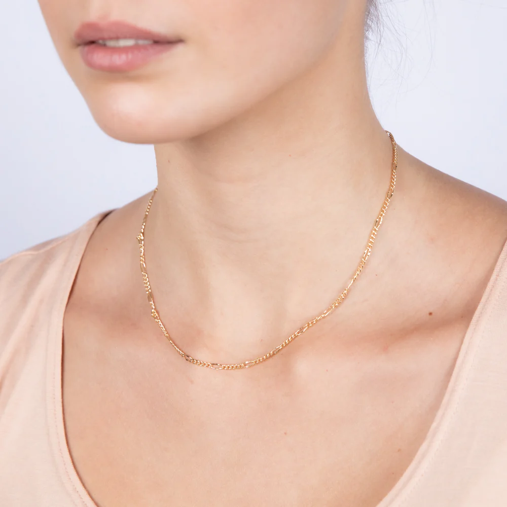 9ct Yellow Gold Fancy Figaro 45cm Chain - Image 4
