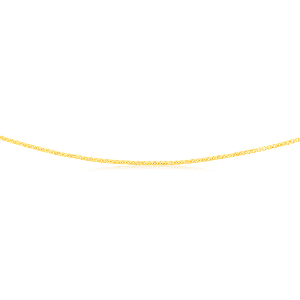 9ct Yellow Gold Fancy Fine Belcher 45cm Chain - Image 2