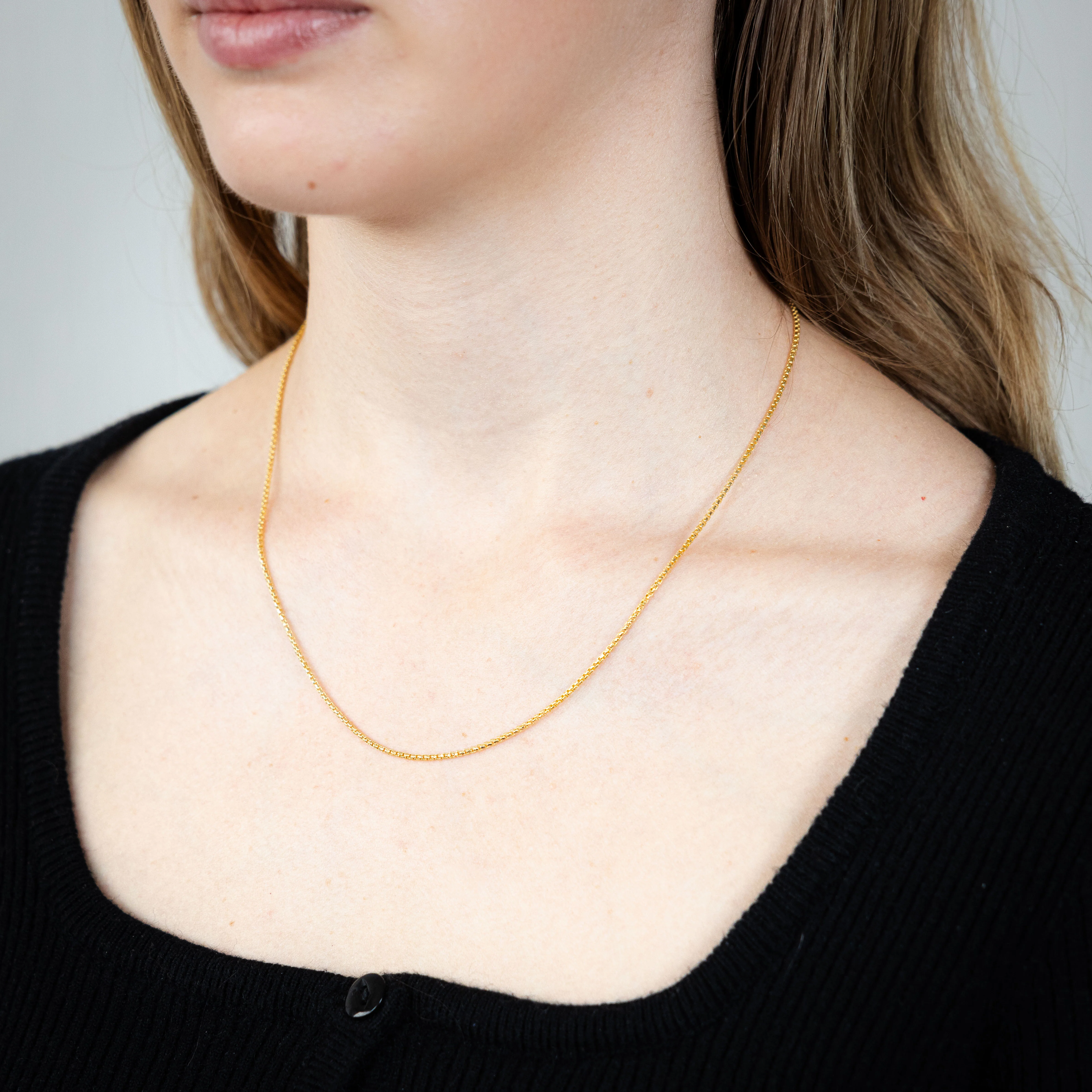9ct Yellow Gold Fancy Fine Belcher 45cm Chain - Image 3