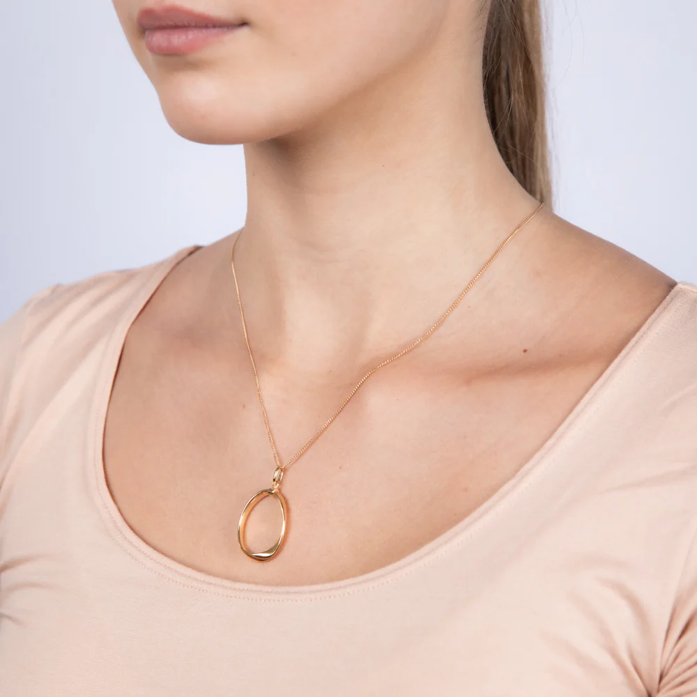 9ct Yellow Gold Fancy Open Circle Pendant - Image 2