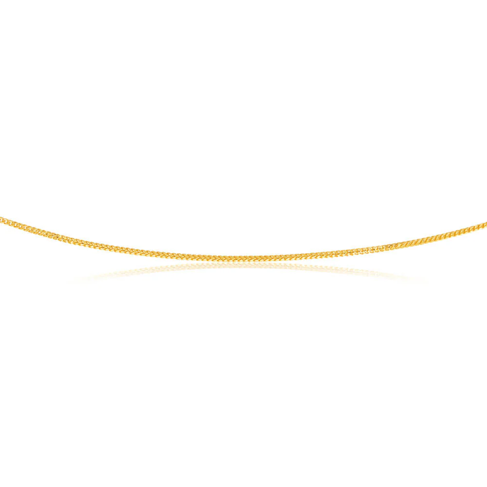 9ct Yellow Gold Fancy Square Curb 30 gauge 45cm Chain - Image 2