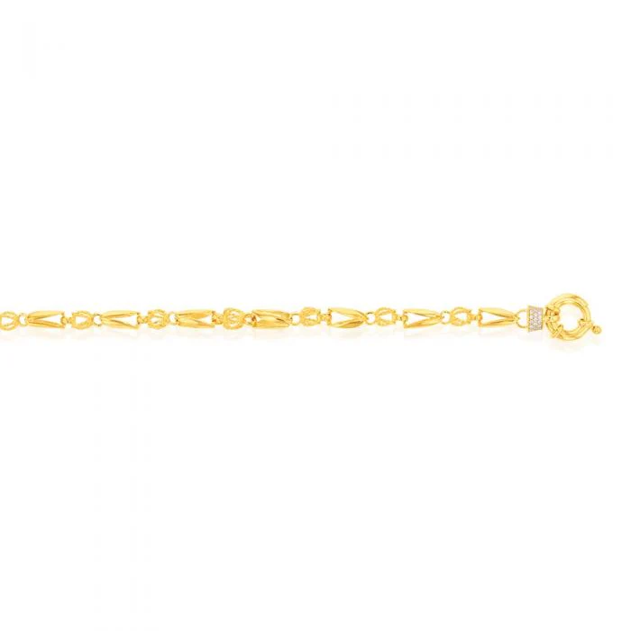9ct Yellow Gold Fancy Tulip CZ 20cm Boltring Chain "Talulah" - Image 2