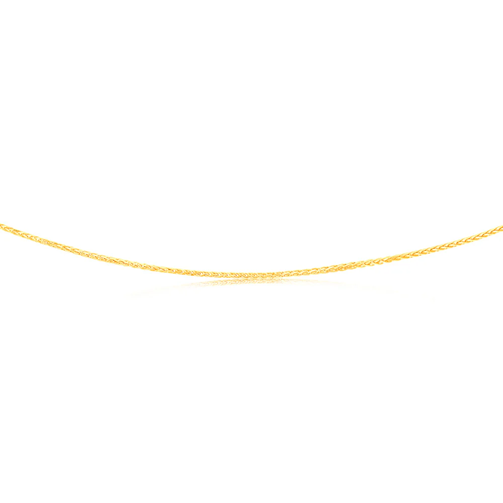 9ct Yellow Gold Fancy Wheat 45cm Chain - Image 2