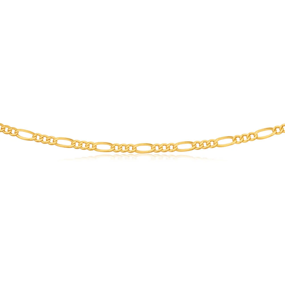 9ct Yellow Gold Figaro 1:3 80 Gauge 55cm Chain - Image 2