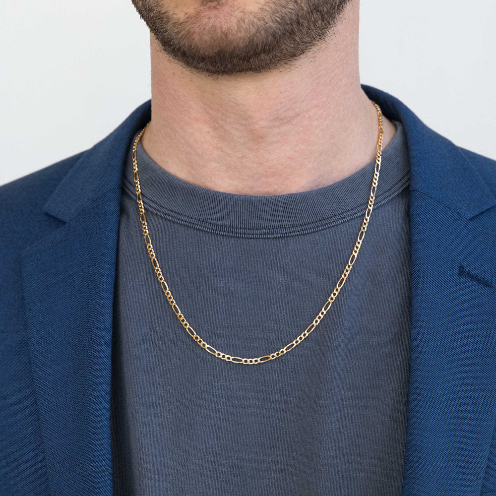 9ct Yellow Gold Figaro 1:3 80 Gauge 55cm Chain - Image 3