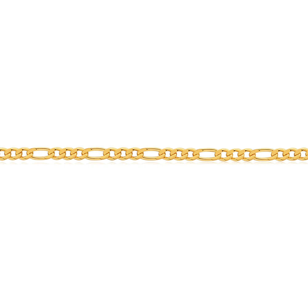 9ct Yellow Gold Figaro Anklet - Image 2