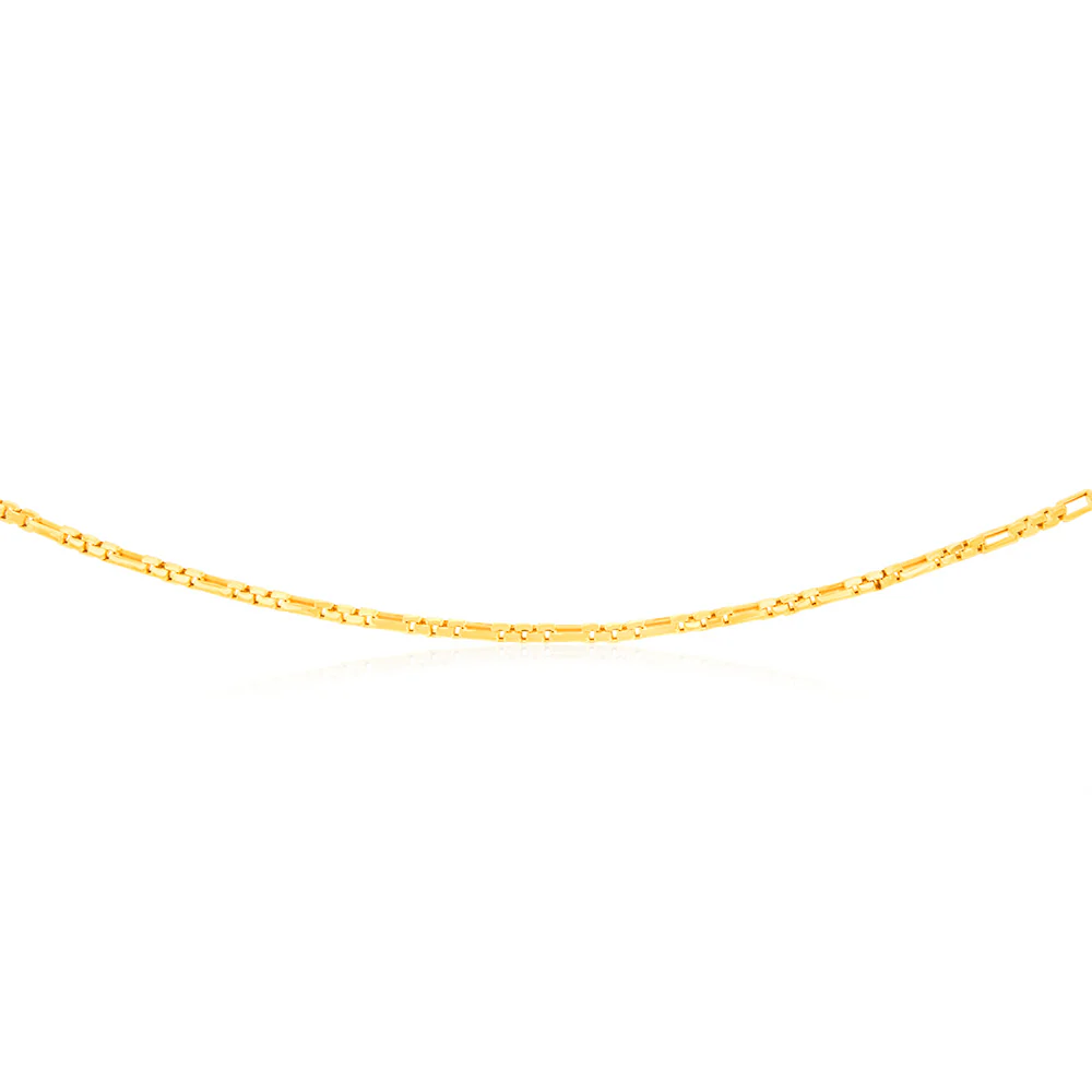 9ct Yellow Gold Figaro Round Box 45cm Chain - Image 3